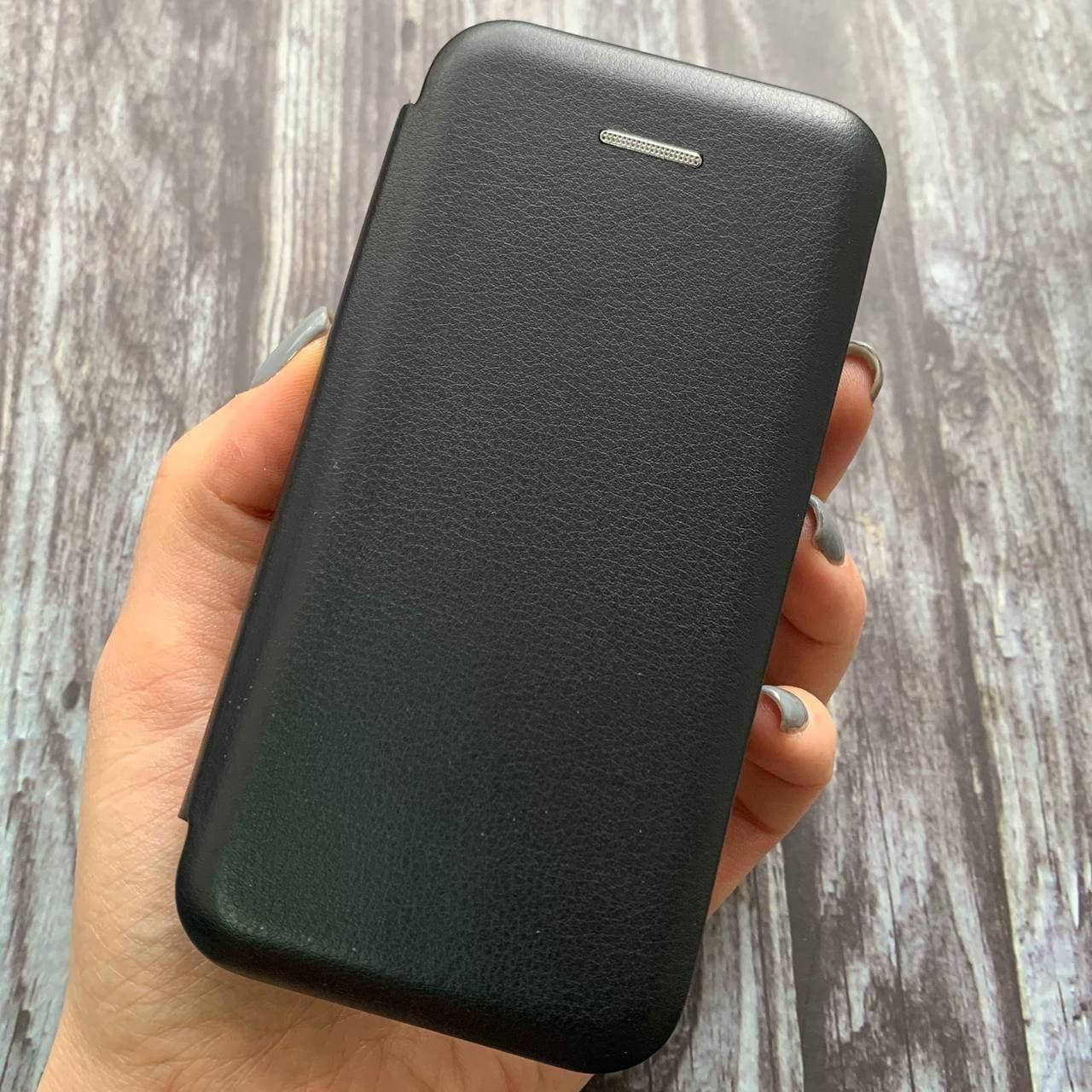 

Чехол книга для iPhone 5 5S SE с эко кожи с подставкой магнитом книжка на телефон айфон 5 5с се черная STN, Черный