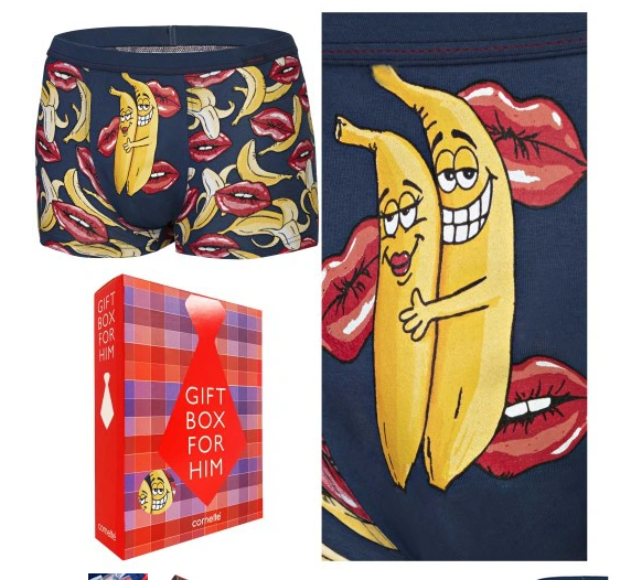 

Мужские трусы боксеры шорты Cornette Tattoo - Bananas (c бананами) 2XL, Синий