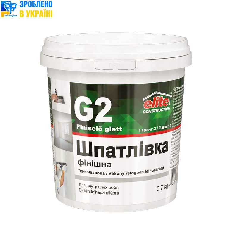 

Шпаклевка Финишная Гарант-2 Elite Construction 1,5 кг, Белый