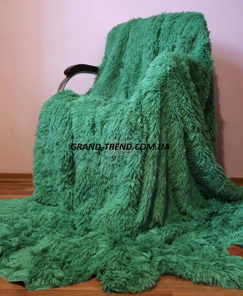 

Ворсистое полуторное покрывало "East Comfort" зеленый цвет, Разные цвета