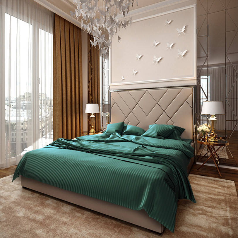 

Комплект постельного белья Krispol страйп сатин люкс 200*220 евро стандарт зеленый 546114, Зелёный