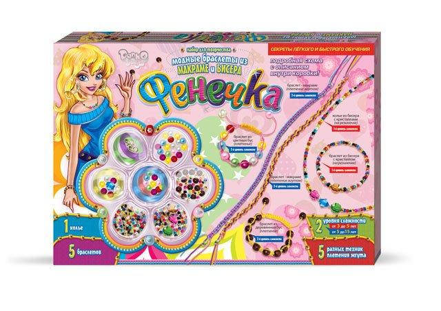 

Набор детского творчества Фенечки Danko Toys Ф6-М-1 креатив для детей бисер кристаллы браслеты девочки