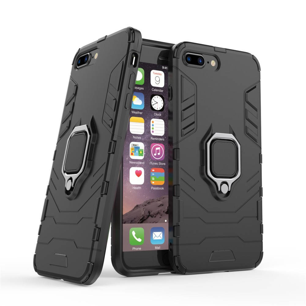 

Противоударный чехол iPhone 7 Plus / 8 Plus (подставка кольцо) (Айфон 8 Плюс), Черный