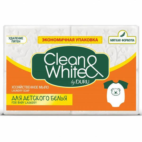 

Хозяйственное мыло для стирки детских вещей дуру Clean&White By Duru 4 шт. по 120g