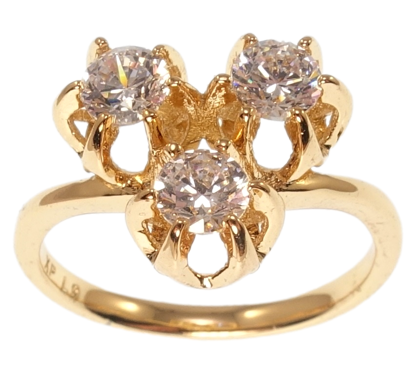 

Кольцо Xuping Позолота 18K "Три бутона с фианитами" р.18.5