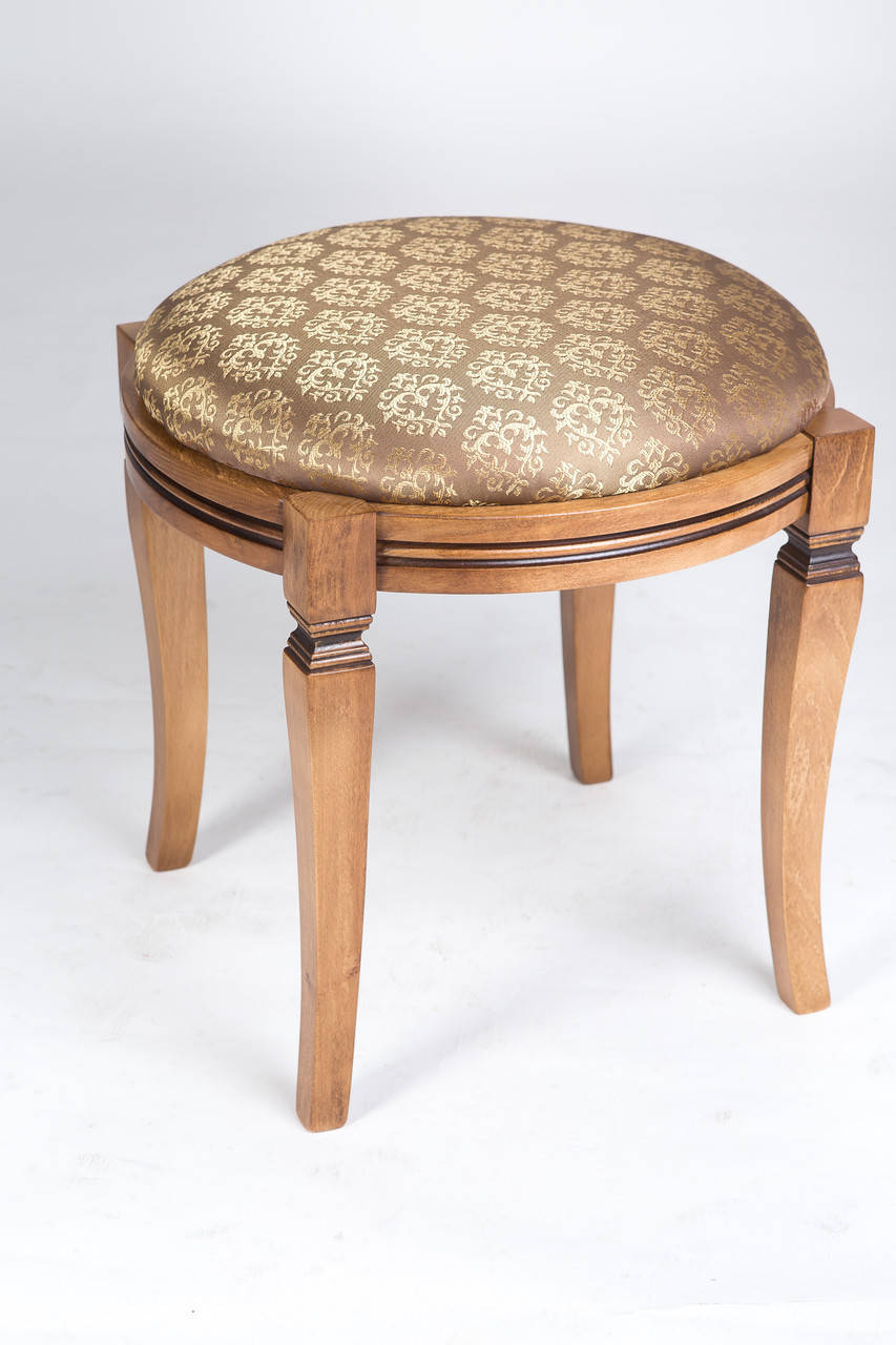 

Банкетка пуф круглый светлый орех с патиной