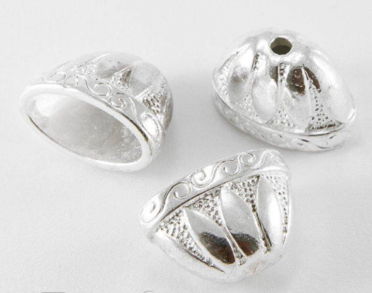 

Колпачок концевик Плоский 2 металлический серебро 14х20х12 мм