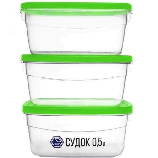 

Контейнер пищевой Stenson NP-92-з 500 мл 3 шт зеленый
