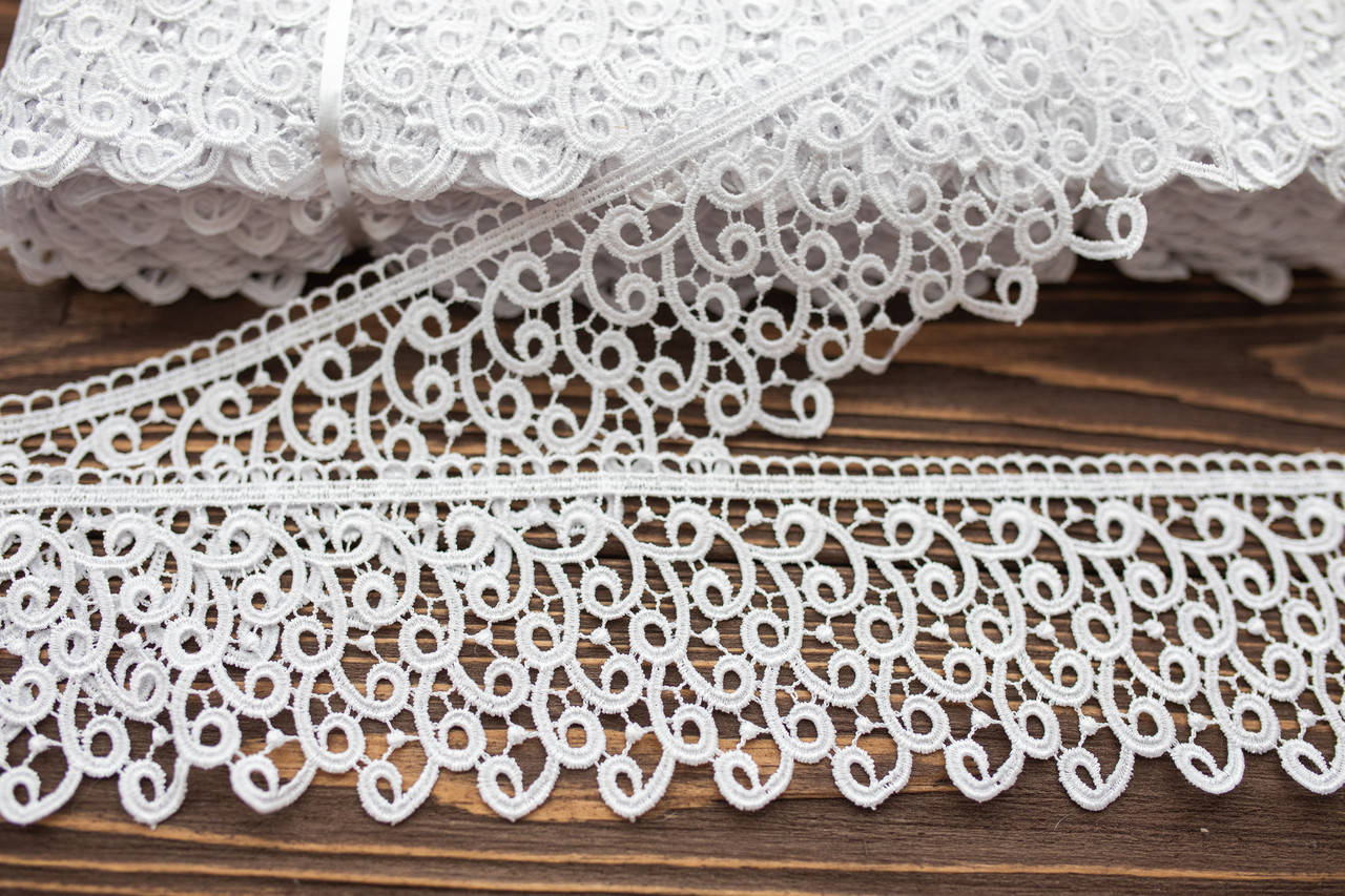 

Кружево макраме (гипюр) / цвет белый / ширина 7,5 см / заказ от 1 м