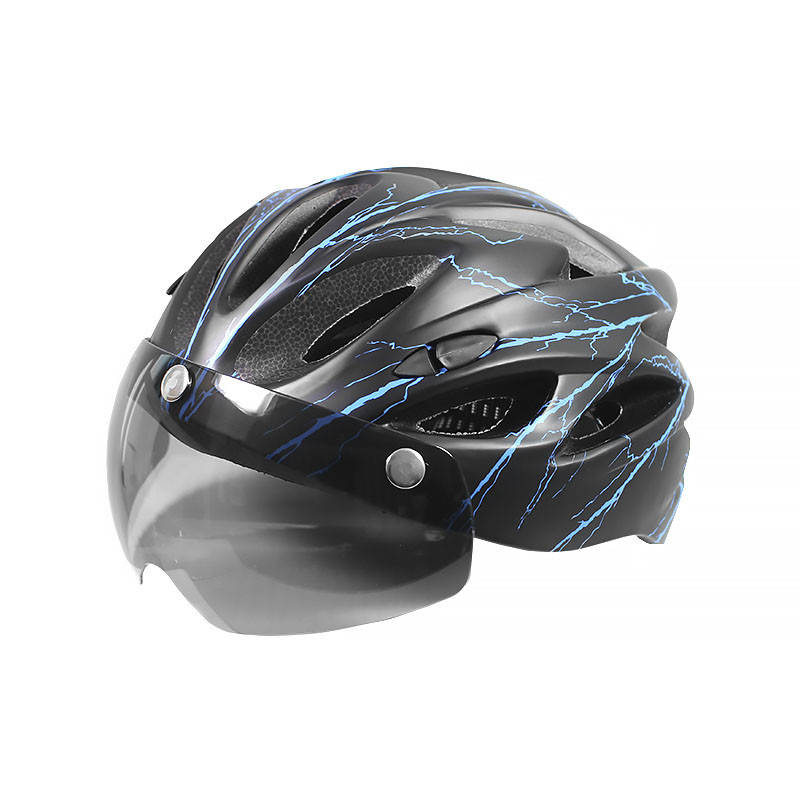 

Шлем велосипедный Helmet 258 Black + Blue защитный велошлем