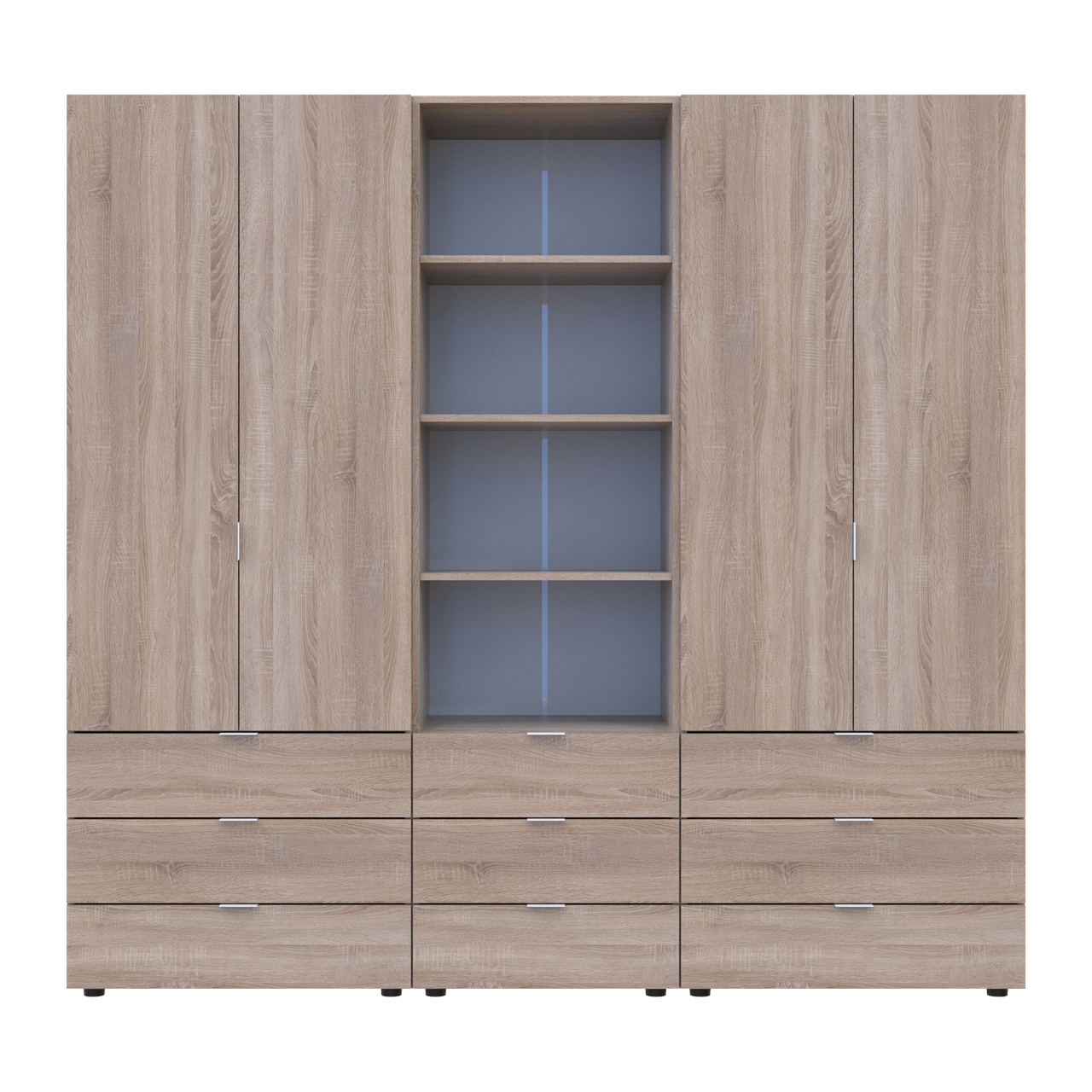 Шафа для одягу Doros Гелар Дуб сонома 2+2ДСП з пеналом 215х49.5х203.4 (42005183) 4