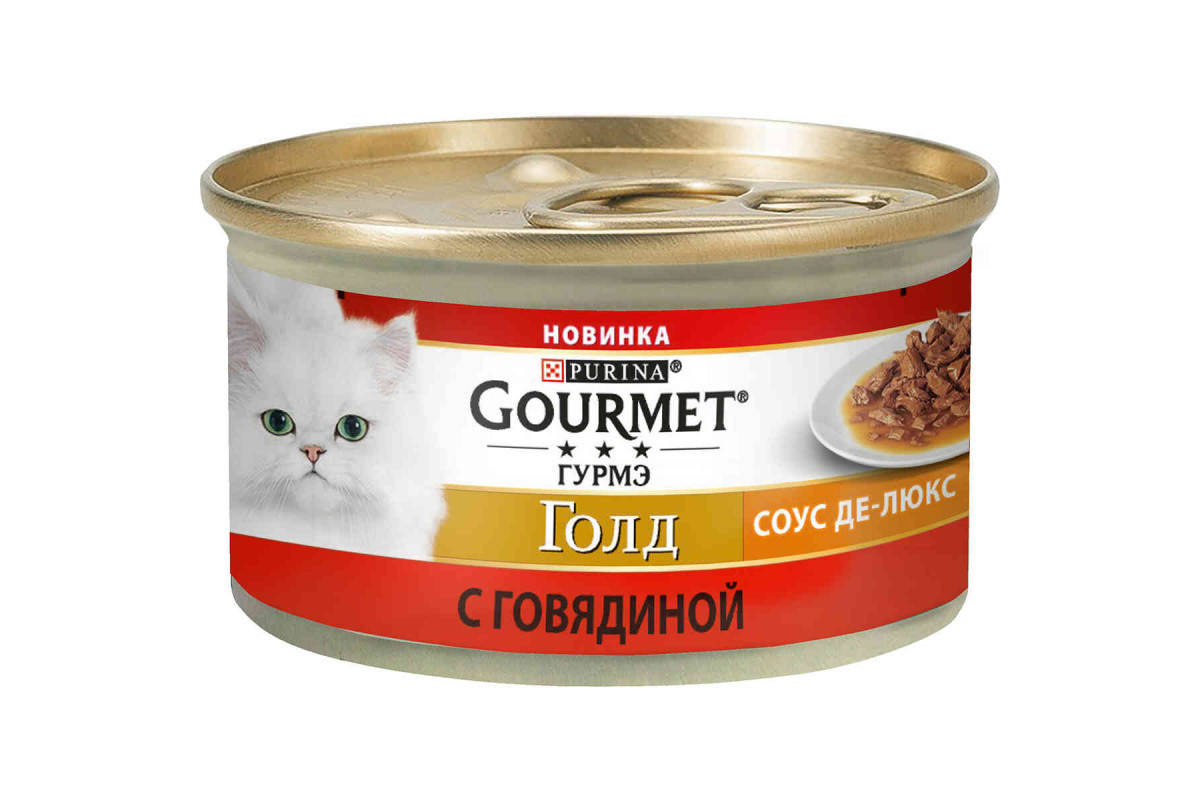 

Gourmet Gold консервы для котов 85 г х 12 шт с говядиной в соусе