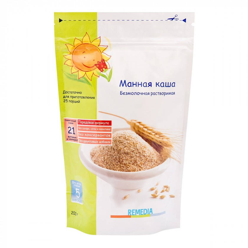 

Каша Remedia Манна безмолочная от 5 месяцев 200 гр