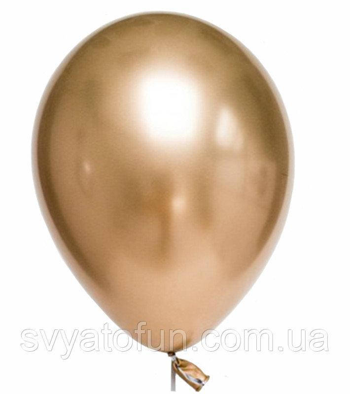 

Латексные воздушные шарики хром 7" золото 10шт/уп Qualatex