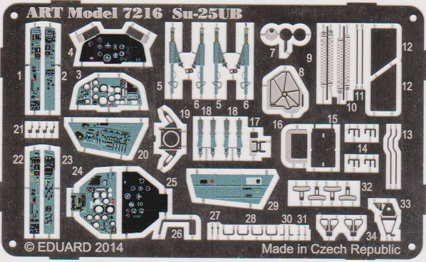 

Доповнення 1/72 фототравлення ART model 7216 для СУ-25УБ