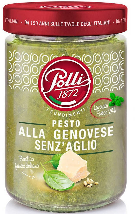 

Соус песто Polli Pesto Pesto alla Genovese Senz'aglio 190г, 12шт/ящ