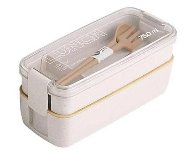 

Ланч-бокс двойной Эко "Lunch box", 750мл, бежевый