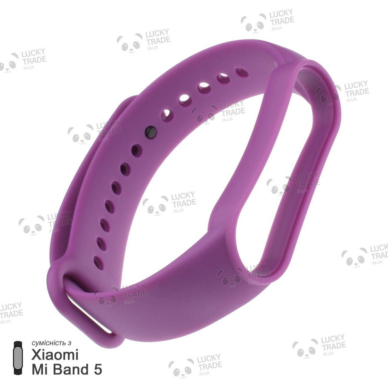 

Ремешок Xiaomi Mi Band 5 силиконовый однотонный браслет Light Фиолетовый [2419]