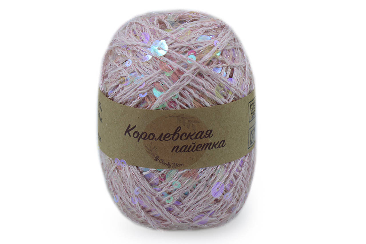 

Candу Yarn "Королевская пайетка", Нежно-розовый, 3мм+6мм