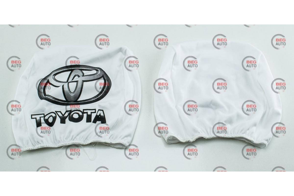 

Чехлы на подголовники белые (2 шт) TOYOTA
