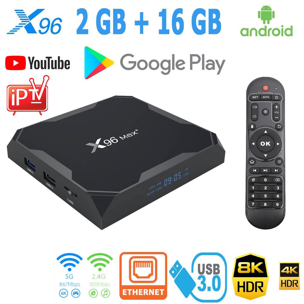 

Смарт ТВ-приставка X96 Max + 2/16 Гб (X96 Max Plus) Amlogic S905X3 Android 9.0