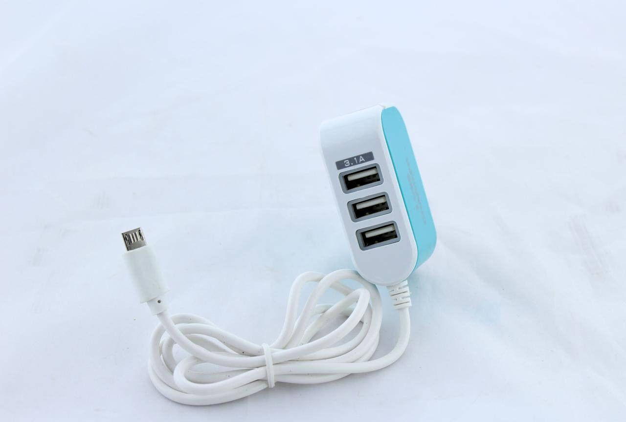 

Адаптер 8600 3 Usb Micro v8, Белый
