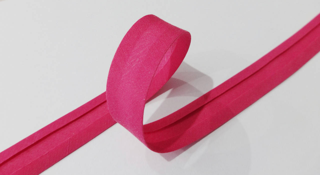 

Косая бейка матовая (005) 15 мм малиновая, Малиновый