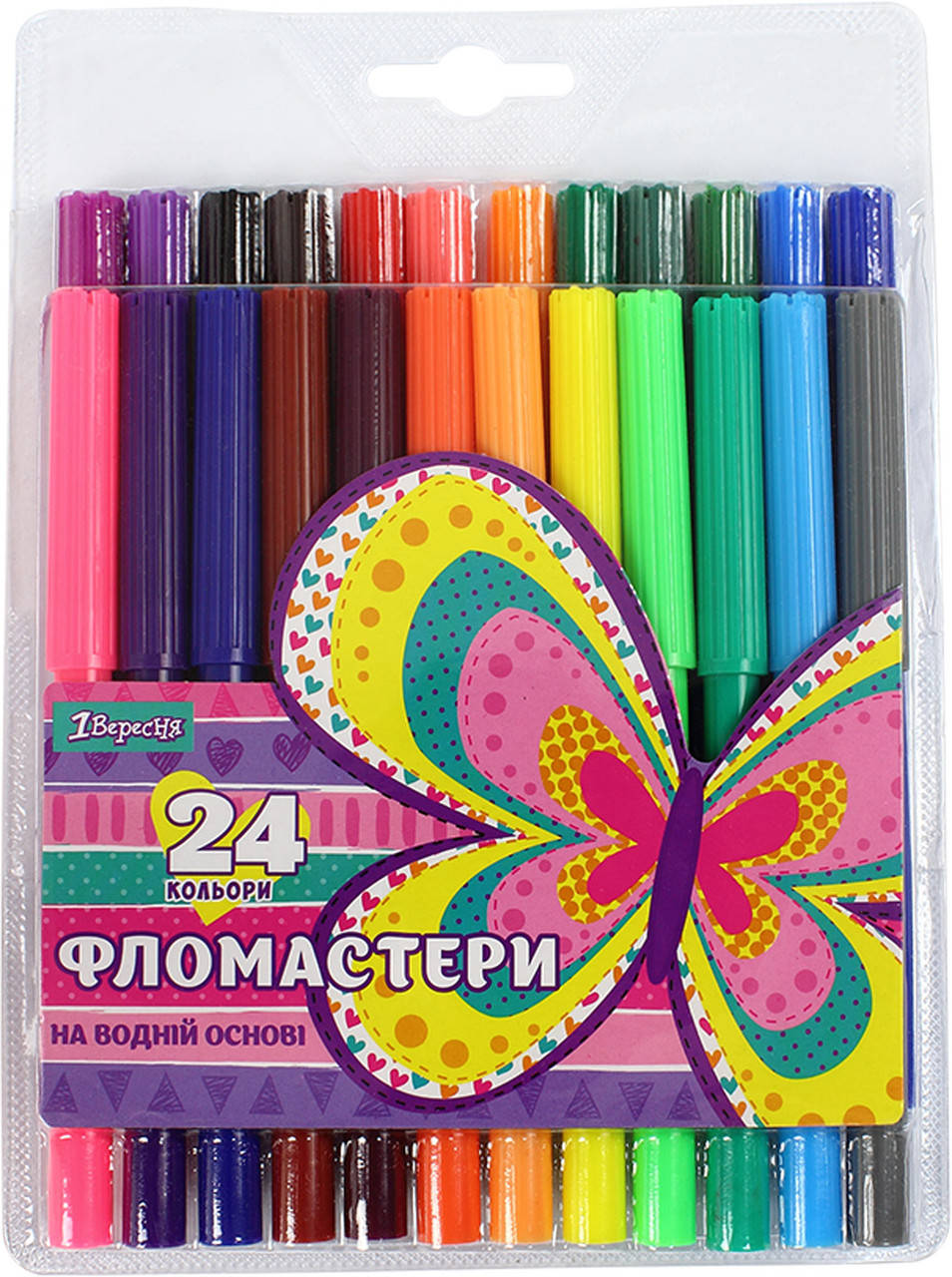 

Фломастери "1В" 24кольор. "Bright butterfly" №650332(12)(96)