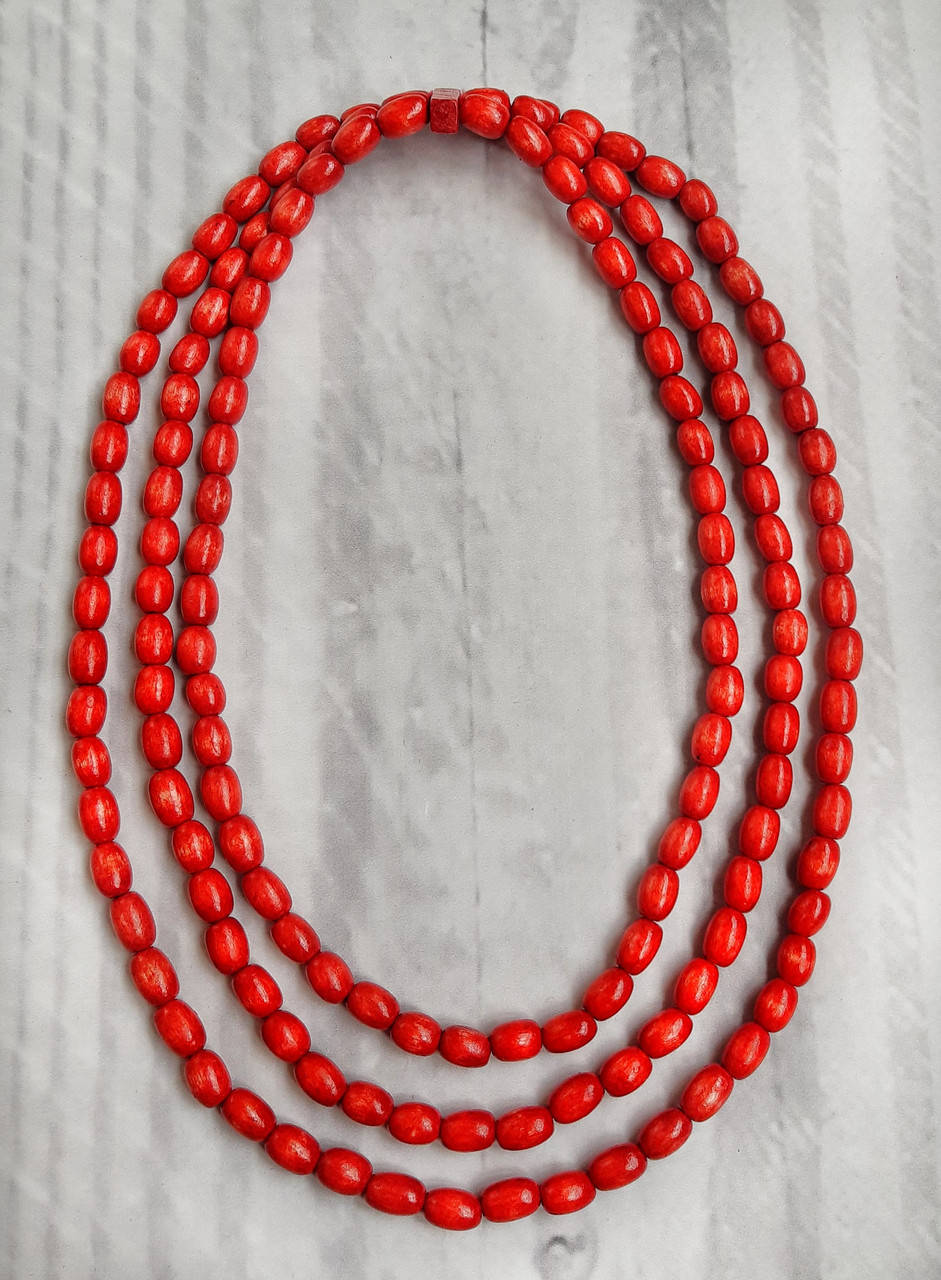 

Намисто Стильне овальне червоне