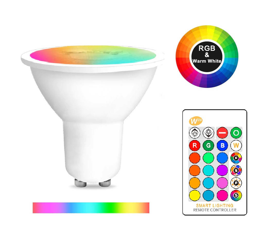 

Светодиодная лампа GU10 LED 8W RGBW 220V + пульт NEW