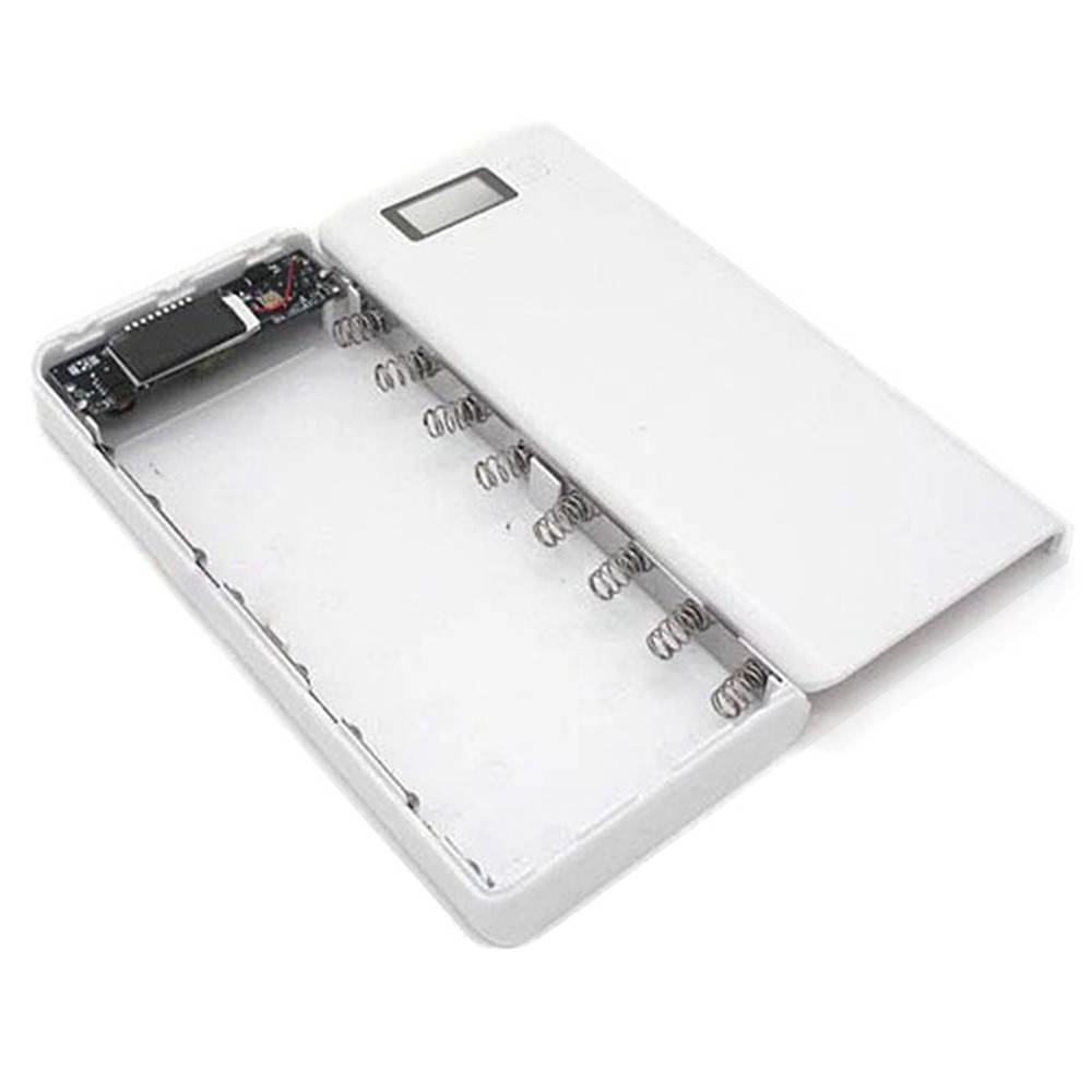 

Корпус для Power Bank на 8х аккумуляторах 18650 (Белый) LCD дисплей