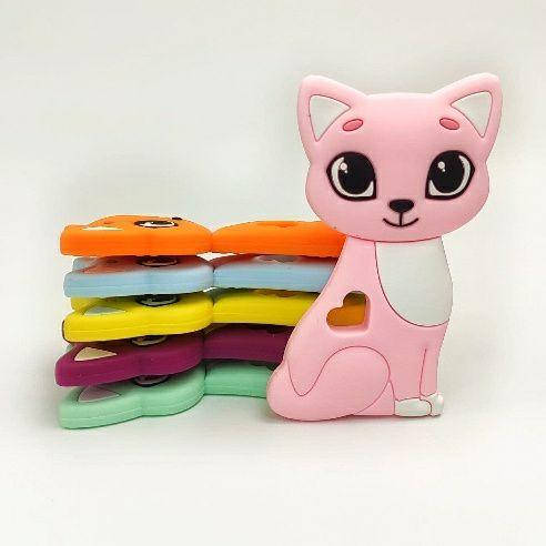 

Кошечка грызунок (прорезыватель) для зубов силиконовый Розовый кварц