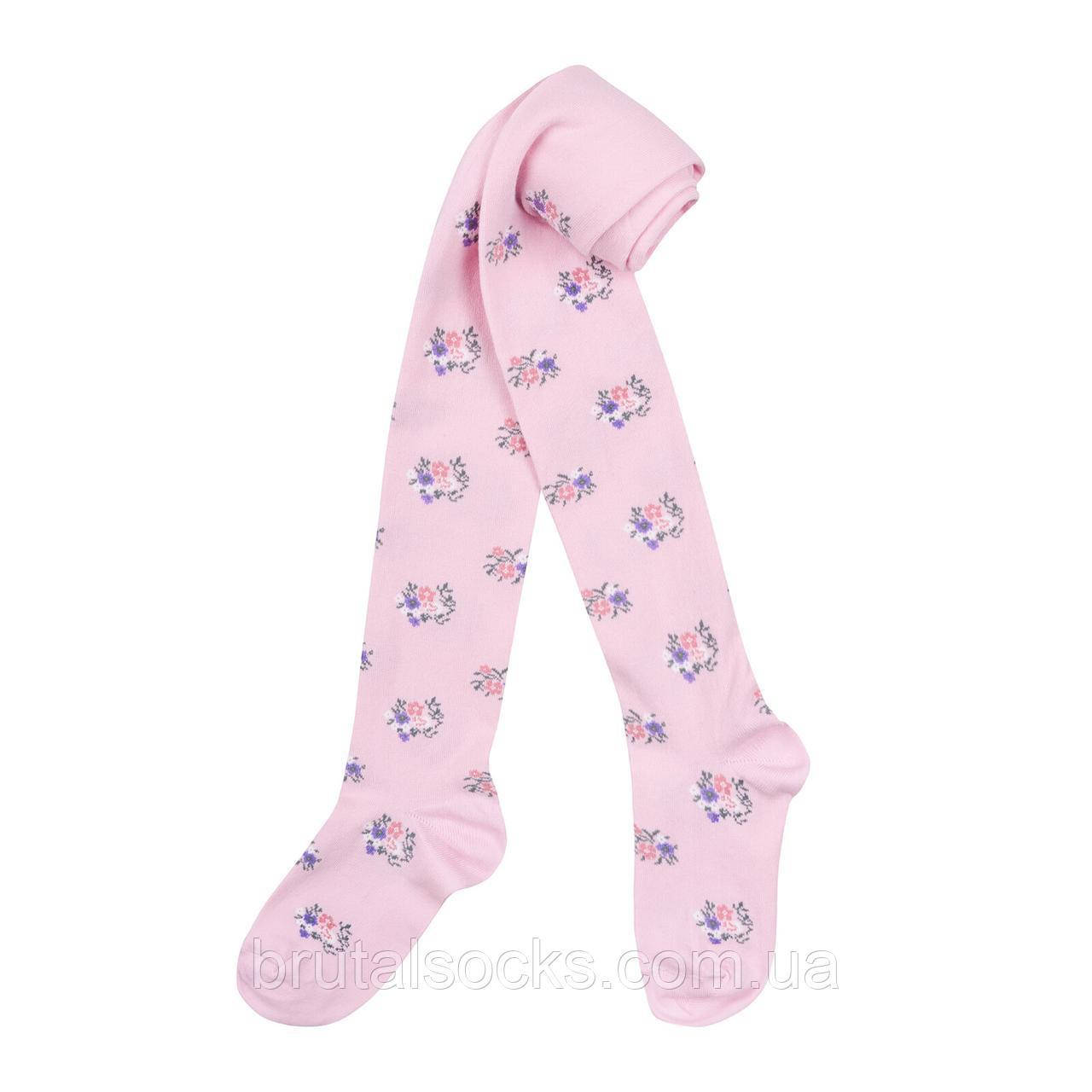 

Колготки для девочки демисезонные с принтом роза от 62 до 122 синие, серые, белые, малиновые TwinSocks, Розовый