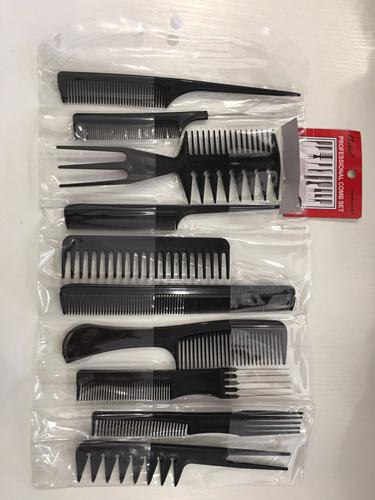 

Набор парикмахерских расчесок 10 шт. (черные), Черный