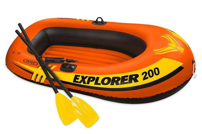 

Надувная лодка EXPLORER 200 58331 (винил, до 95 кг), весла, руч. насос, рем. комплект