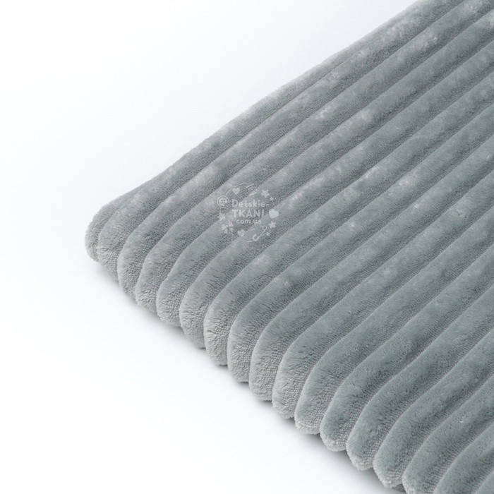 

Лоскут плюша в полоску Stripes светло-серого цвета, размер 47*160 см, Светло-серый