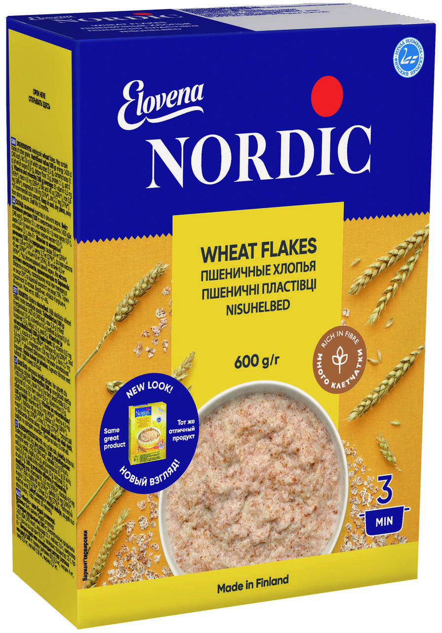 

Пшеничные хлопья NORDIC 600г, (10шт/ящ)