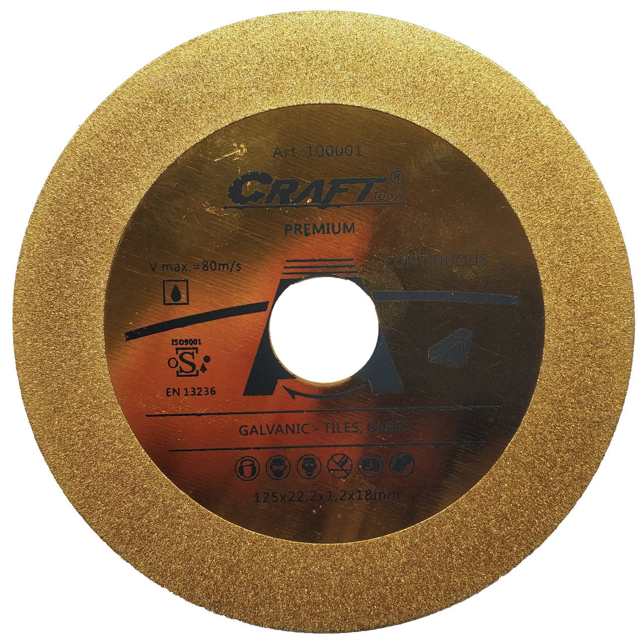 

Диск отрезной алмазный гальванический Craft со сплошным резцом 125*22.2*1.2*18мм