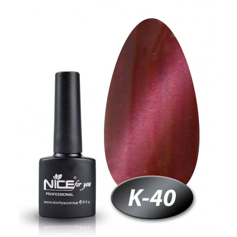 

Гель-лак Nice for you К-40 кошачий глаз винный 8,5 мл