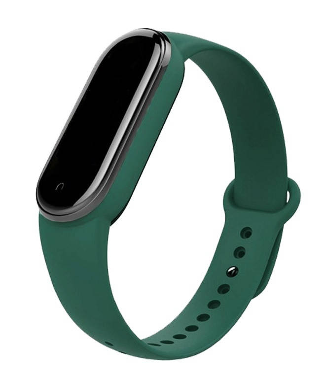 

Mi band 5 ремешок ми бенд 6 силиконовый темно-зеленый