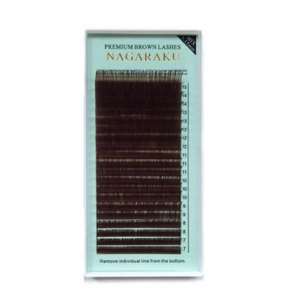 

Ресницы для наращивания Nagaraku коричневые 0.10 C mix