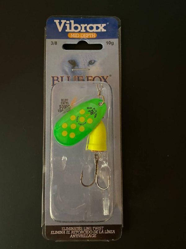 

Блесна вертушка Blue Fox Vibrax Fluorescent #4 10g 3\8, Зелёный