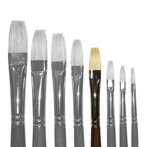 

Кисточка «Живопись» 2112 Щетина плоская № 08 длинная ручка белый ворс