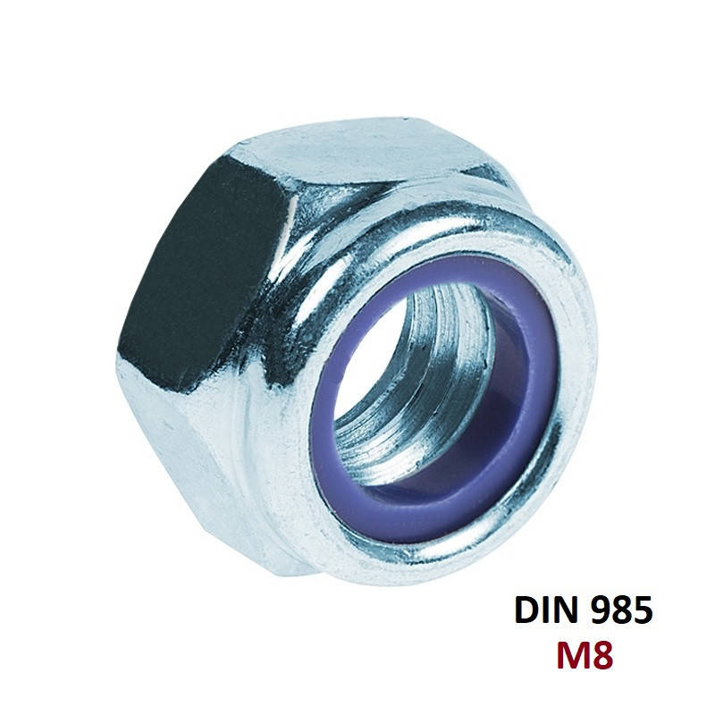 

М8 Гайка самоконтрящаяся Каленая 8.8 Цинк (DIN 985)
