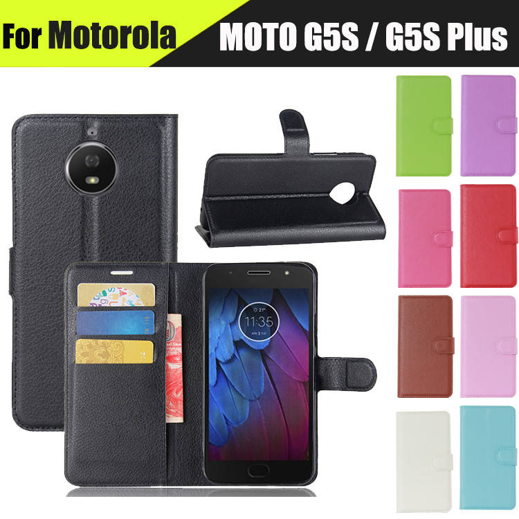 

Кожаный чехол книжка Lichee для Motorola Moto G5S Plus (9 цветов), Разные цвета