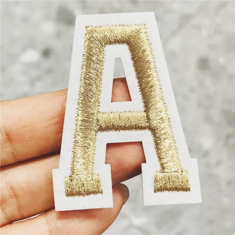 

Термоаппликация буква А, наклейка на ткань, Золотистый