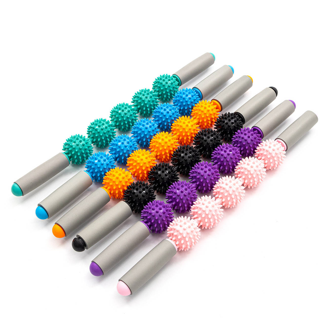 

Массажный ролик, валик для массажа спины (ручной массажер с двумя ручками для шеи, ног) 51х5см OSPORT (MS