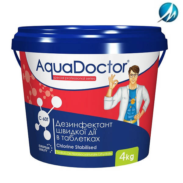 

Дезинфектант на основе хлора быстрого действия AquaDoctor C-60T, 4 кг