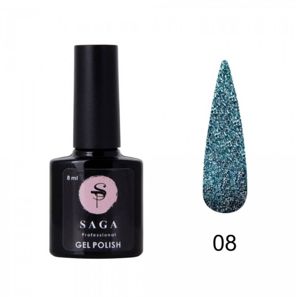 

Гель-лак светоотражающий Saga Professional Fiery gel №08, 8мл