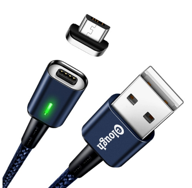 

Кабель магнитный для зарядки телефона Elough microUSB Android 200см |3A| Темно-синий